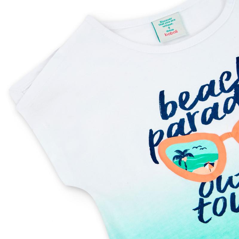 Camiseta malha matizado para menina