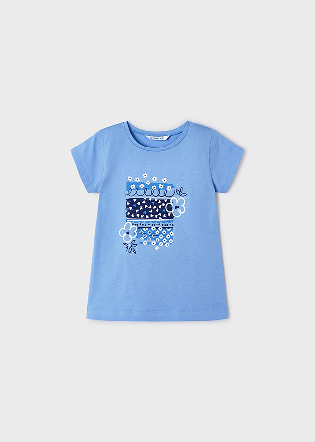 T-shirt básica azul indigo        