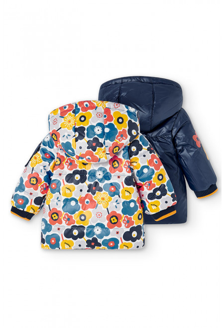 Parka reversível floral para o bebé menina
