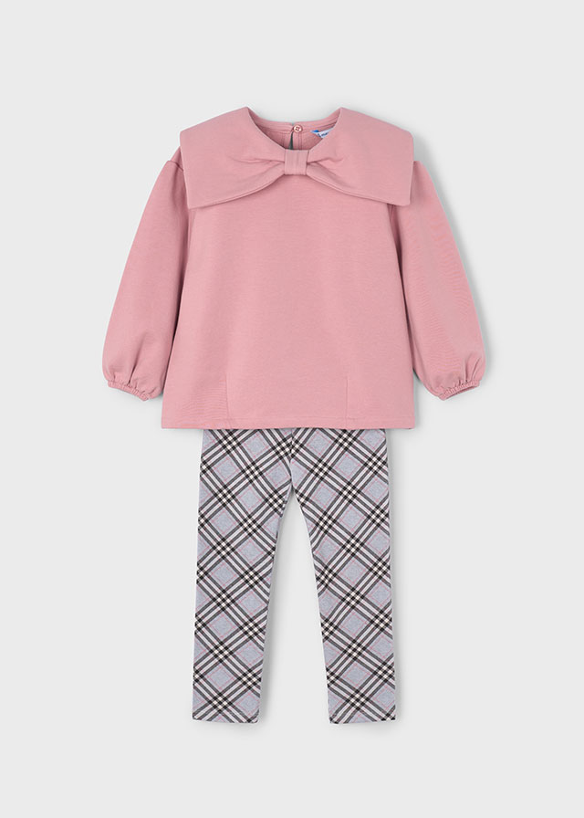 Conj. sweat cardada leggings xadrez  