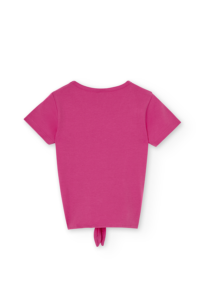 Camiseta malha elástica para menina