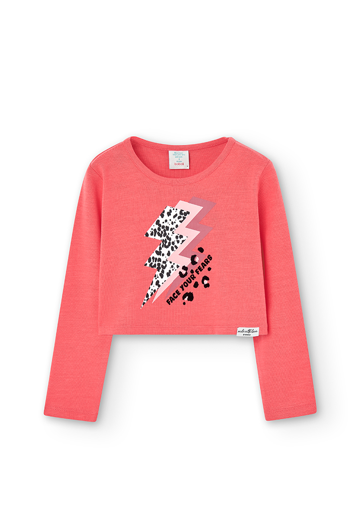 Camiseta malha flame para menina