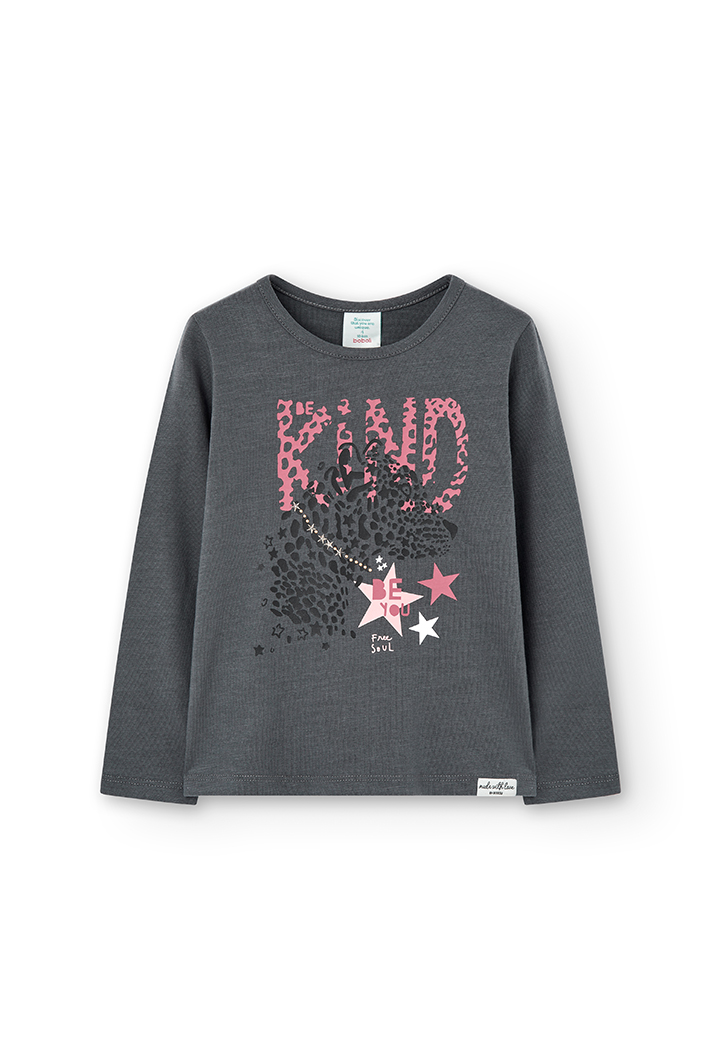 Camiseta malha elástica para menina