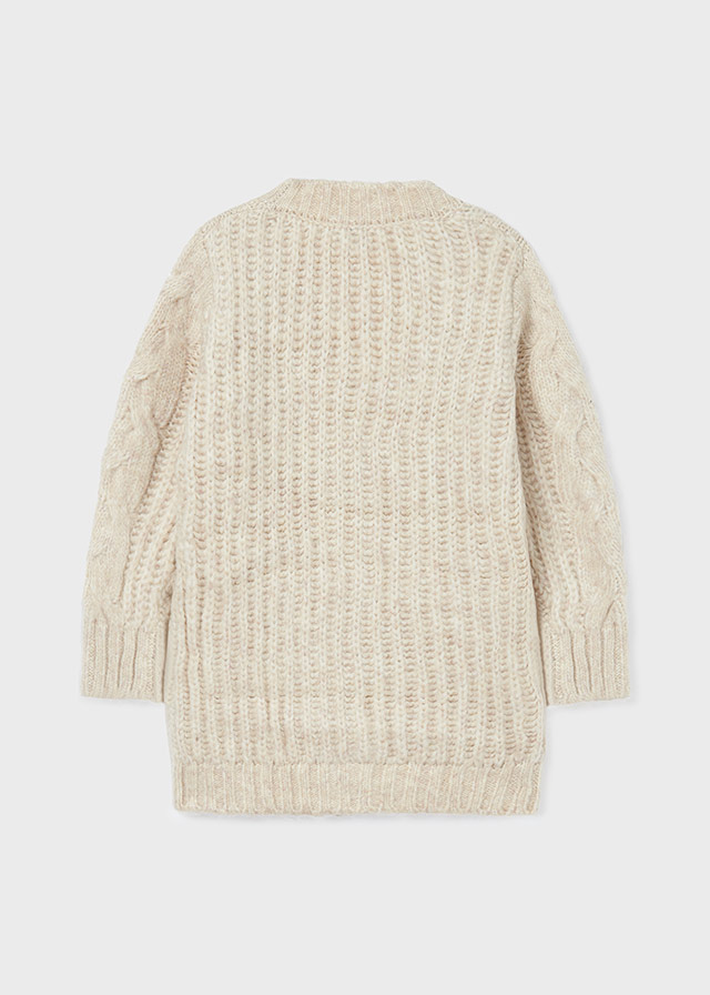 Casaco comprido tricô tranças