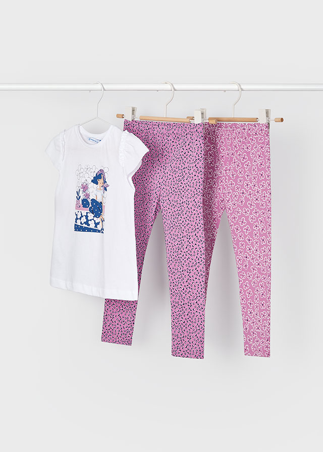 Conj. 2 leggings orquidea   