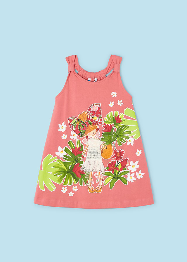 Vestido serigrafia rosa flamingo          
