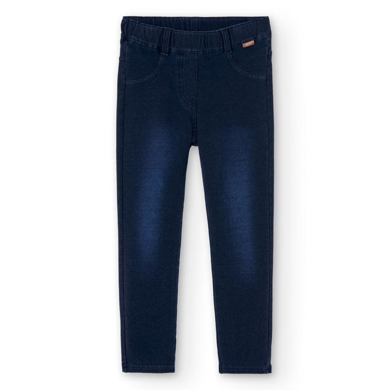 Calças felpa denim para menina