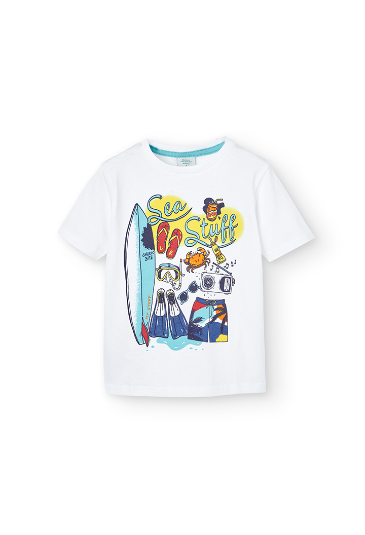 Camiseta malha manga curta para menino