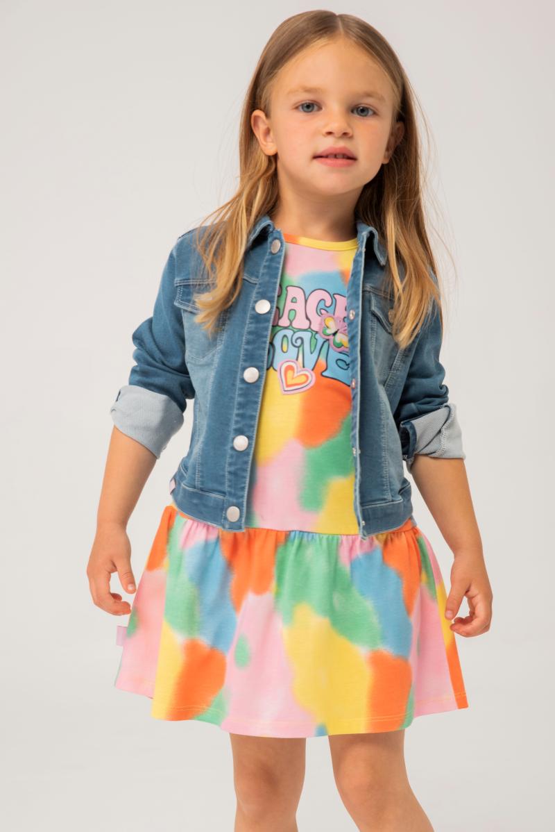 Vestido malha estampado do bébé -bci