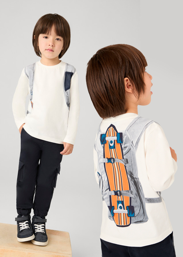 Camiseta m/comp. mochila     