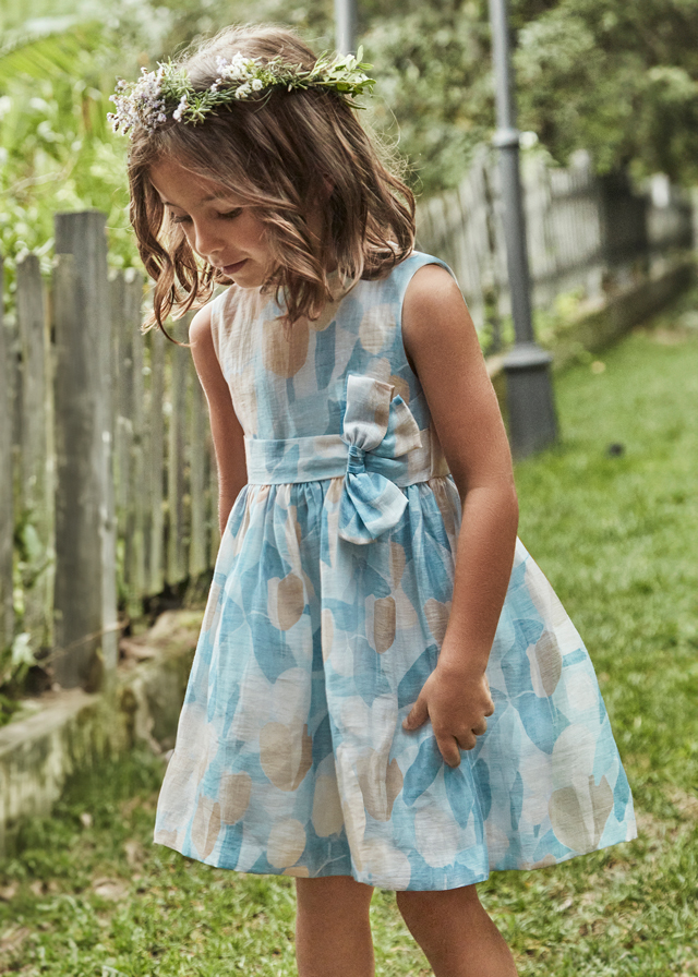 Vestido linho estampado            