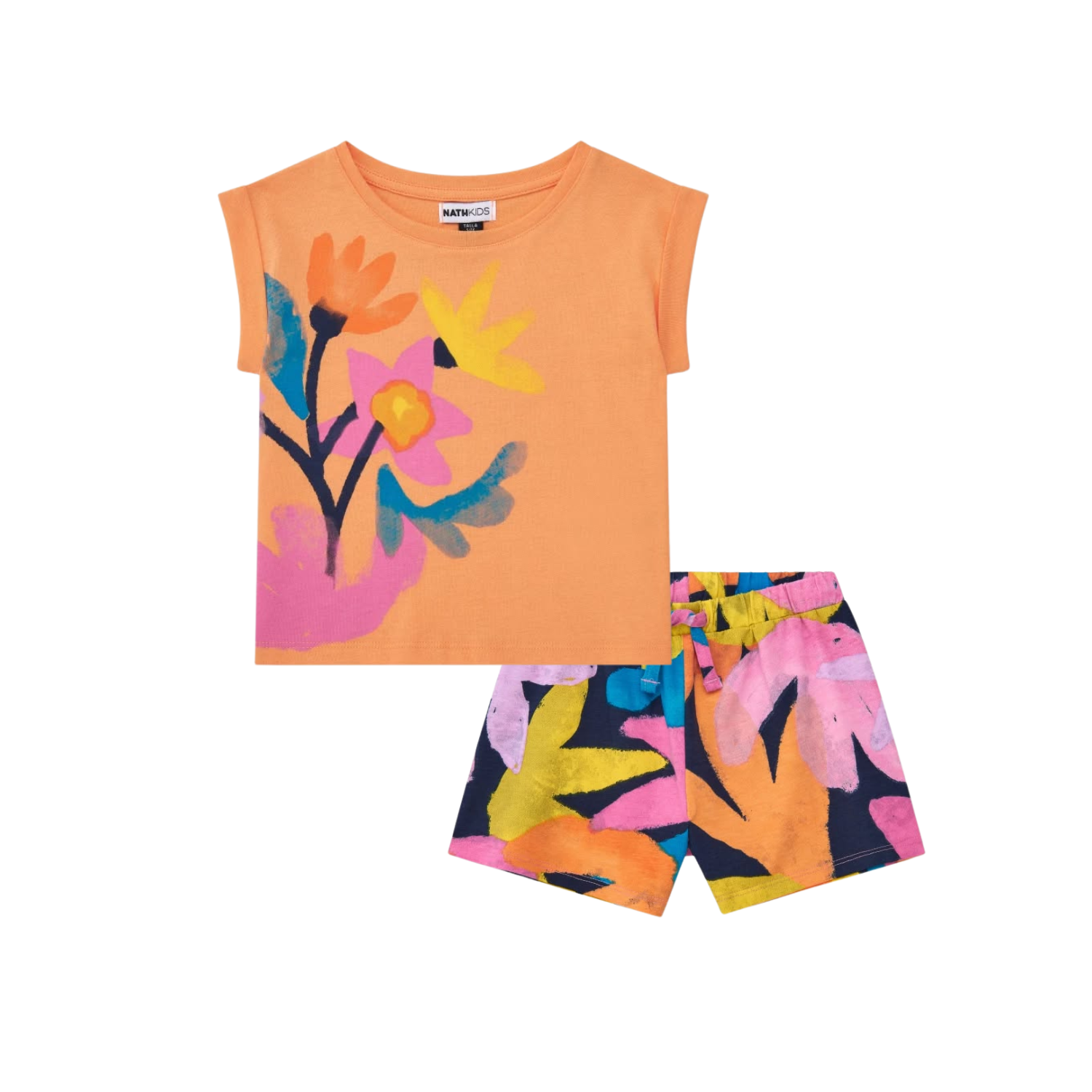 Conj. camiseta alaba e calção cleo  sun lover