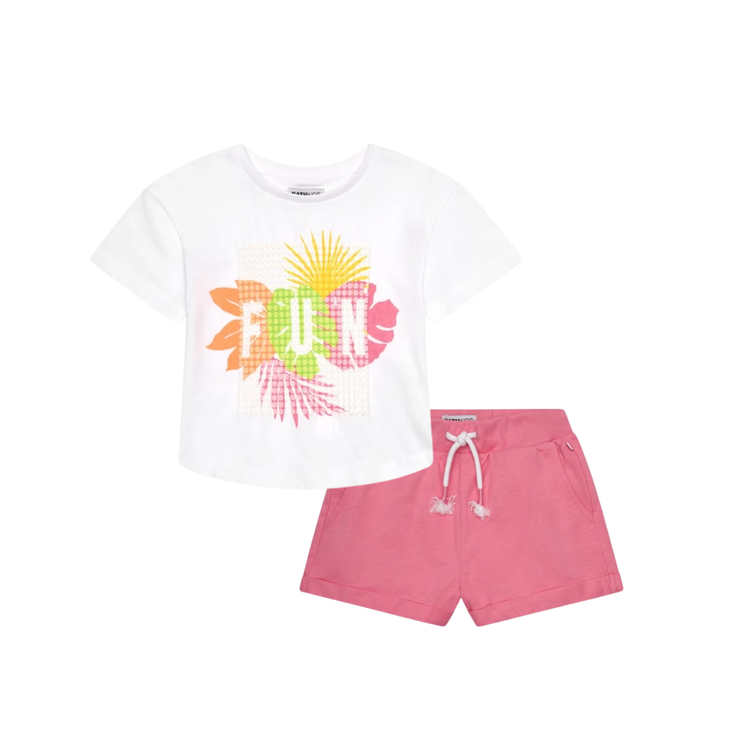 Conj. camiseta fest e calção lola beach stories