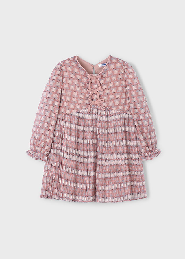 Vestido plissado estampado   