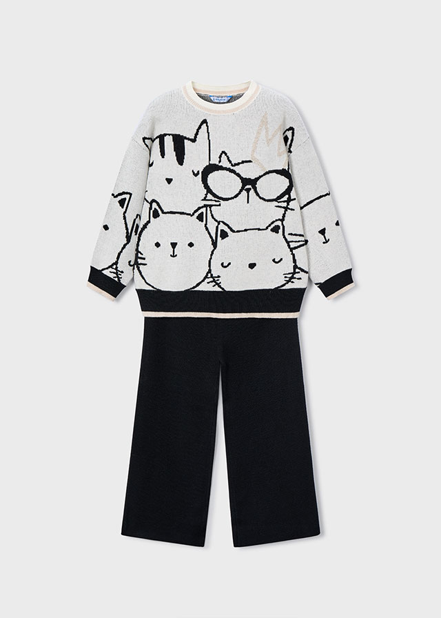 Conj. calça e camisola estampada       