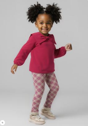 Conj. sweat cardada leggings xadrez  