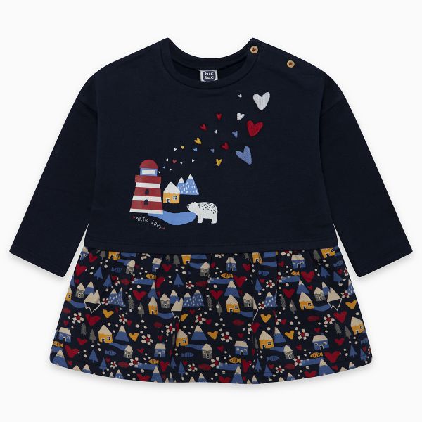 Vestido de felpa azul fishing club menina