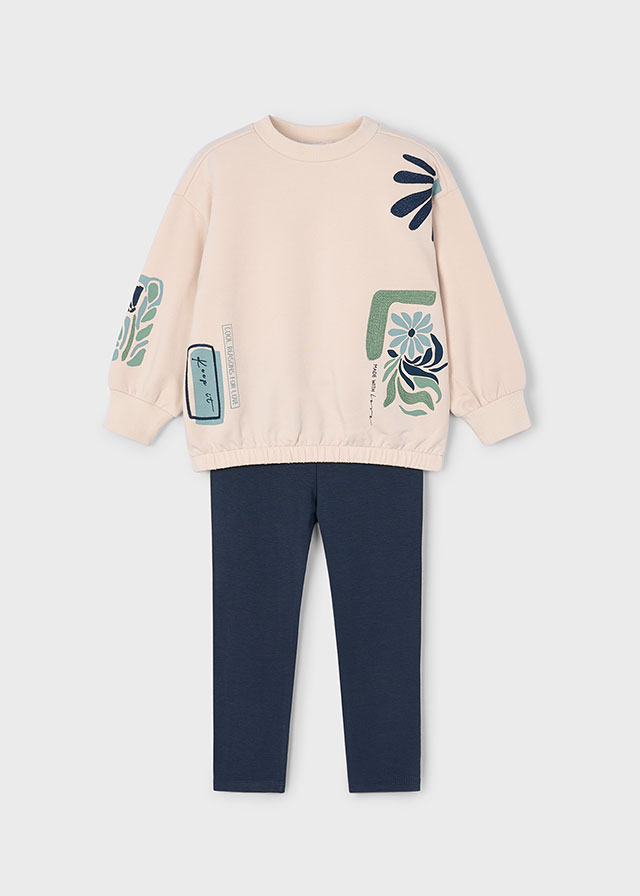 Conj. leggings sweat cardada        